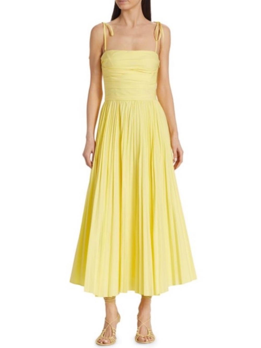 NWOT! Jonathan Simkhai CAROLINE COTTON POPLIN MIDI DRESS IN COLOR LIMONCELLO